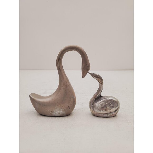 Other - Vintage Hand Cast Aluminum Swans | Vintage Aluminum Swan | Vintage Aluminum